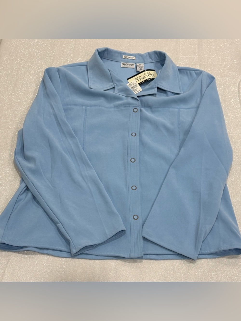 Apparenza Light Blue Spandex Stretch‎ Snap-Front Jacket